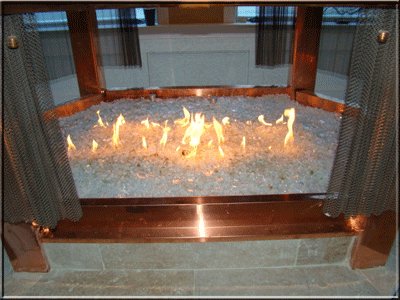 double-sided indoor propane fireplace