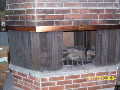 two-sided indoor fire place conversion